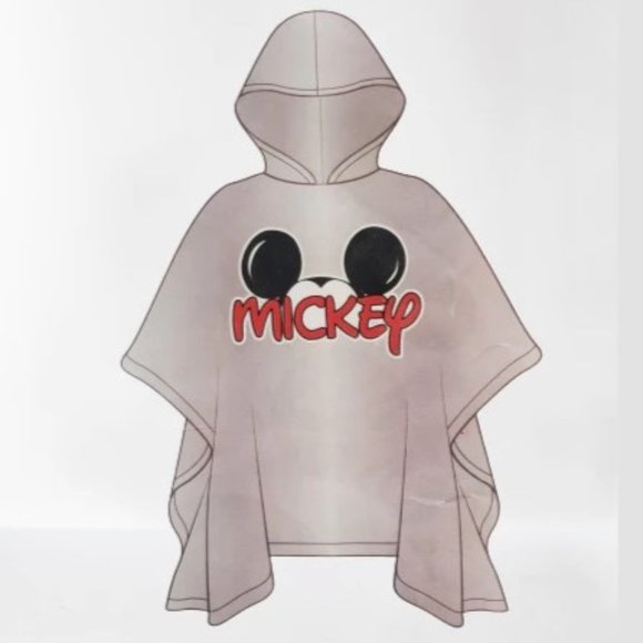 MICKEY MOUSE VINYL PONCHO - Adult One Size Fits All Disney Ears - Picture 3 of 3